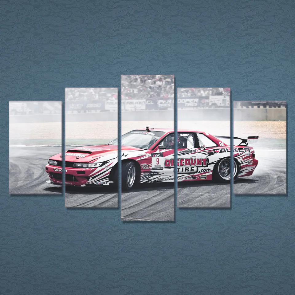 5 Piece HD Printed Canvas Art NISSAN 240SX Painting Wall Pictures for Living Room Frame Posters Free shipping XA1210 | Дом и сад