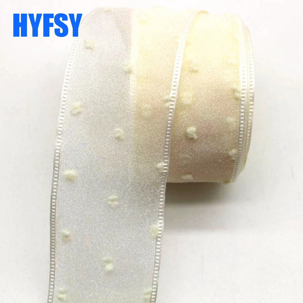 Высокое качество 40 мм двойной Тюль ленты 10y/20y DIY материалы ручной работы подарочная упаковка кукла свадебный Бант Точка двойной слой