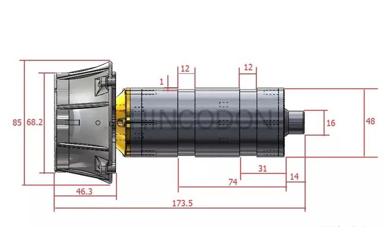Фотоупорный подводный двигатель 5 кг 300 м 24 В с масляным герметичным Thruster бывший в
