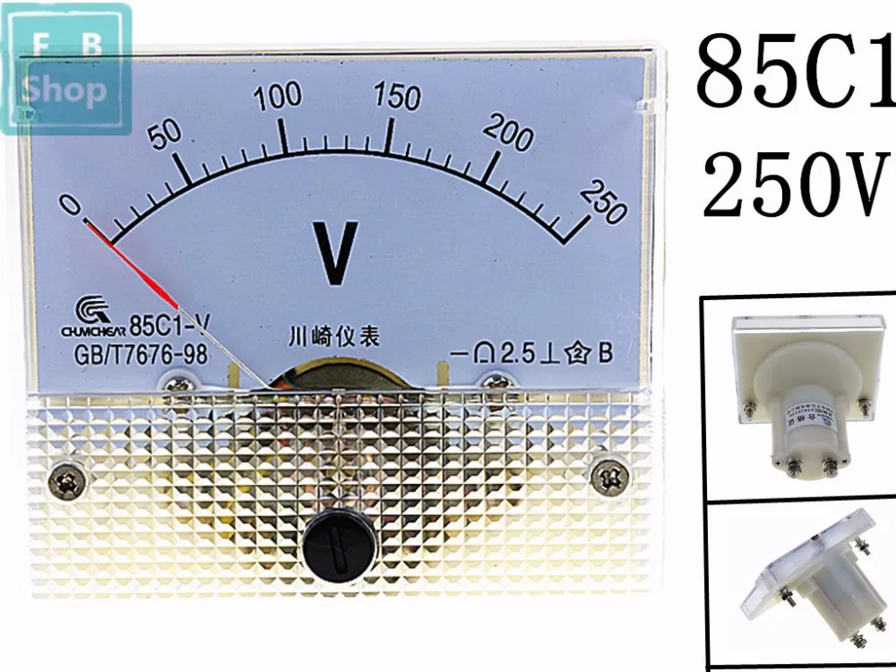 1 шт. 85C1 250V Аналоговый DC Напряжение иглы Панель вольтметр | Инструменты