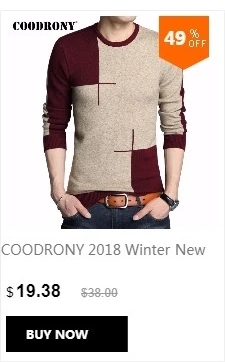 Свитер COODRONY, Мужской Повседневный пуловер с v-образным вырезом, Мужская Осенняя приталенная рубашка с длинным рукавом, мужские свитера, вязаный кашемировый шерстяной пуловер для мужчин