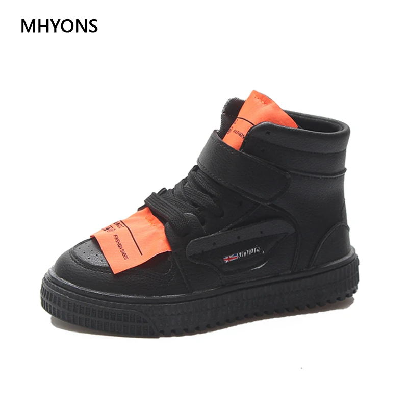MHYONS/2018 осень дети сапоги Новинка зимы модные ботинки для девочек Кожаные martin из