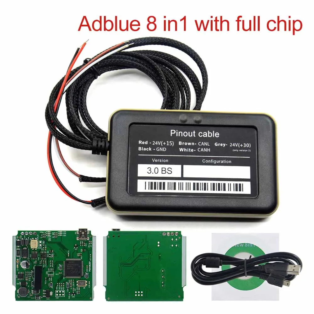 Полный чип Adblue 9 в 1 эмулятор автомобиля разъем диагностического кабеля Ad синий