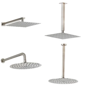 Настенный держатель для душа G12 из нержавеющей стали с никелем и щеткой, фиксированная трубка, скрытая, бесплатная доставка