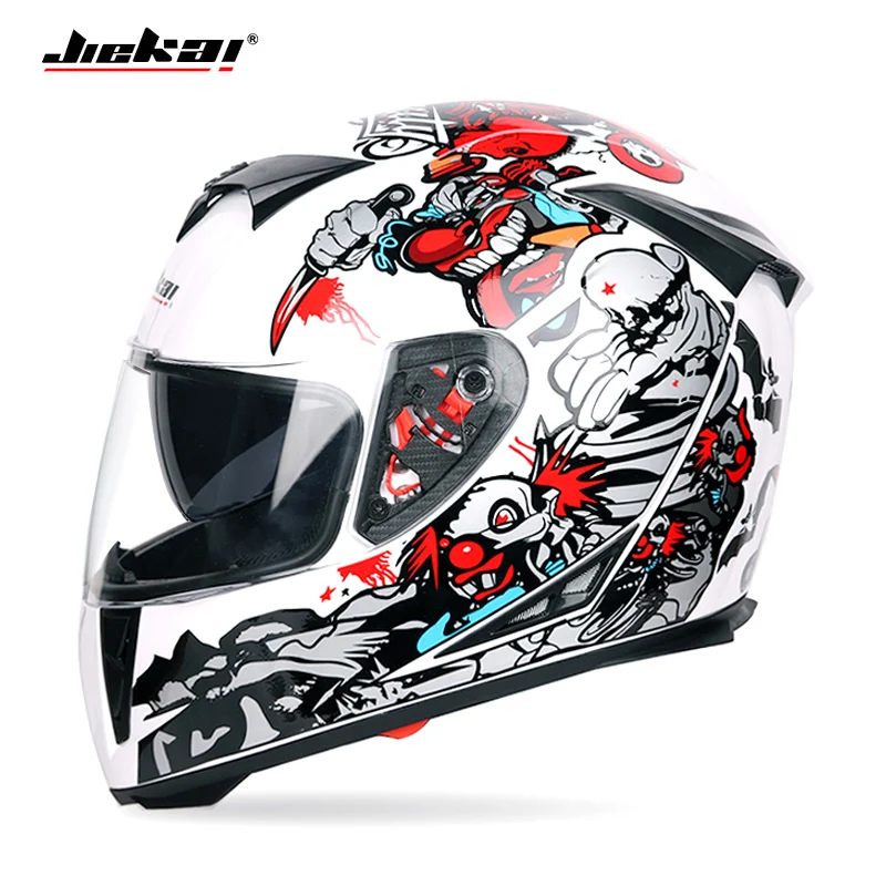 Защитный шлем для мотокросса king kong JIEKAI черный защитный рыцаря с двойными линзами