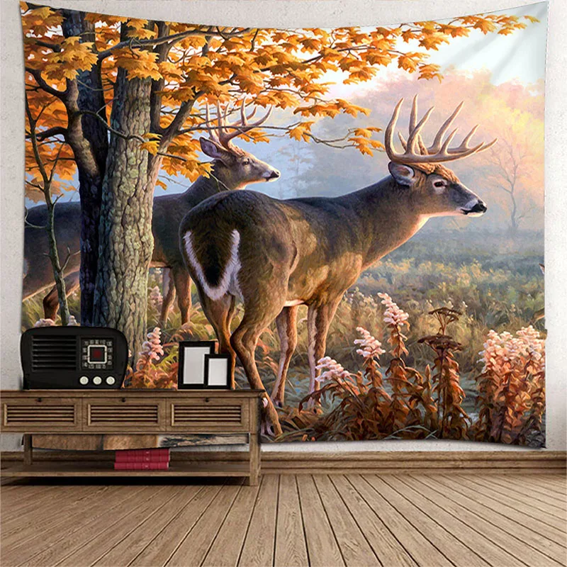 Настенный 3D гобелен с оленем декоративное покрывало принтом для спальни пляжное