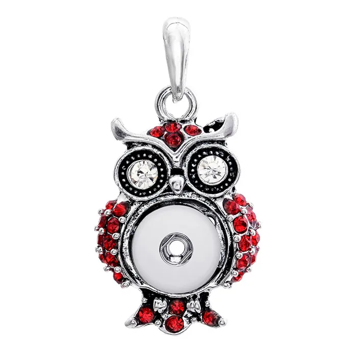 Модные стразы кулон в виде совы цепочка 60 см брелок подходит для 12 мм кнопки