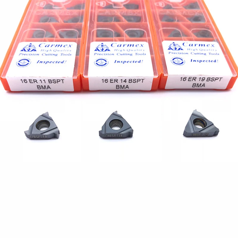 

100 шт. 11IR 16ER 14NPT BMA 16ER AG60 Carmex 16IR карбидная вставка для токарного станка токарный ЧПУ Резьбонарезной инструмент Бесплатная доставка