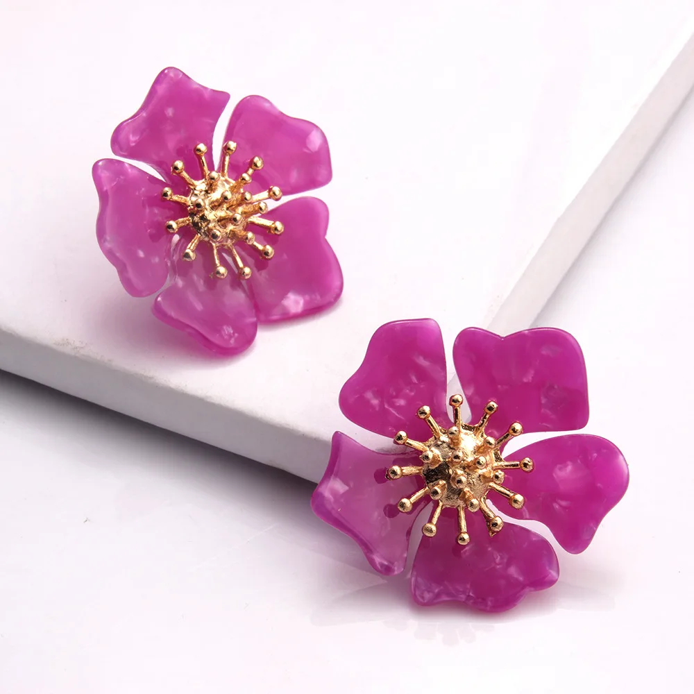 Женские винтажные серьги-гвоздики DoreenBeads в форме цветка из акрила и уксусной