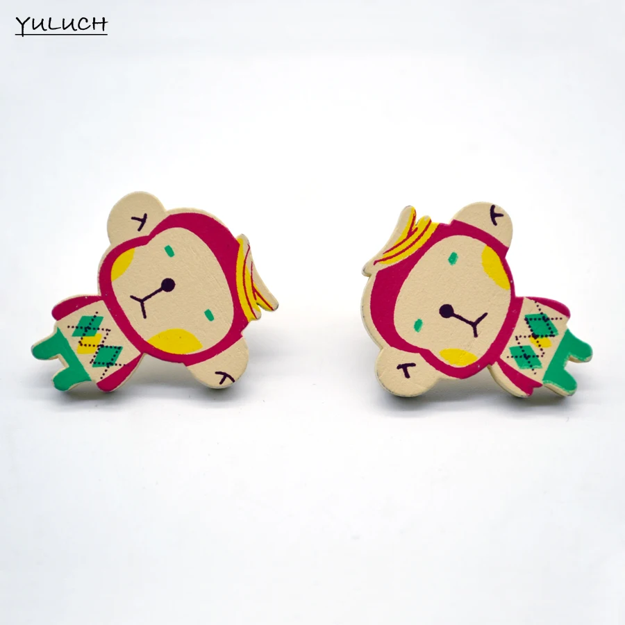 Пара 2016 г. Новое поступление красивые стильные серьги из дерева цвета thre