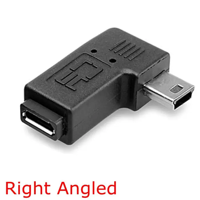90 градусов левый и правый угловой мини USB 5pin штекер к микро гнездо синхронизация