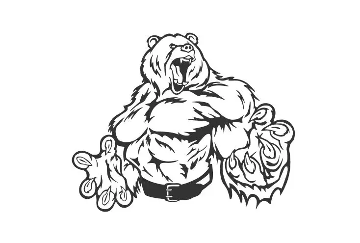 Мишка в Rage здоровенных стационарный медведь безумно злой Виниловая пленка для