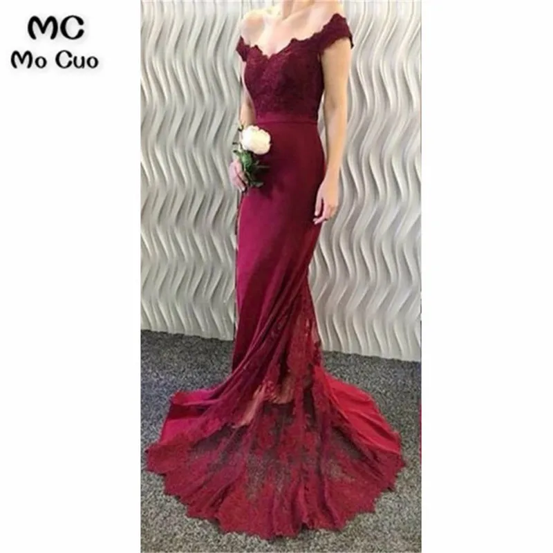 2017 бургундское платье подружки невесты с аппликацией кружевное для гостей