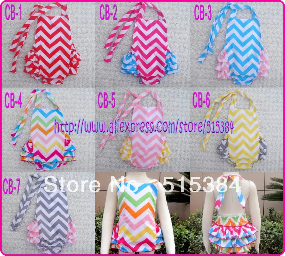 6 шт./лот бесплатная доставка серый шеврон с розовыми оборками комбинезон для