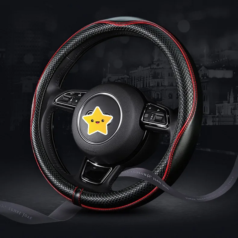 Верхний слой Универсальный Автомобильный руль 38 см автомобильный Стайлинг авто чехлы на противоскользящие