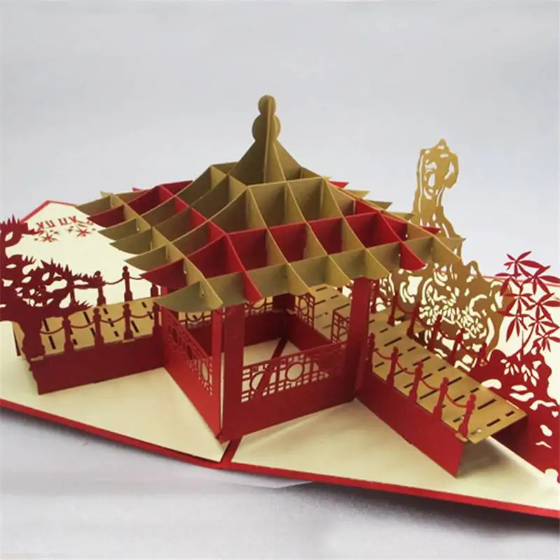 Туризм мемориал 3D поздравительные открытки Бумага резки Сучжоу сады