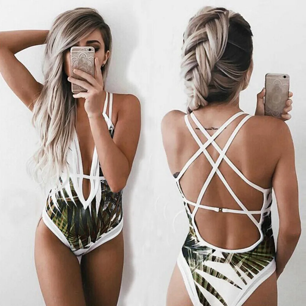 Слитный купальник с цветочным принтом 2019 купальники женский купальный костюм в