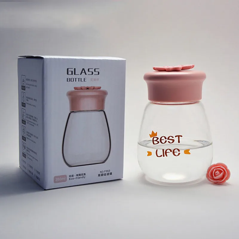 Стеклянная Подарочная прозрачная стеклянная чашка с цветами | Дом и сад