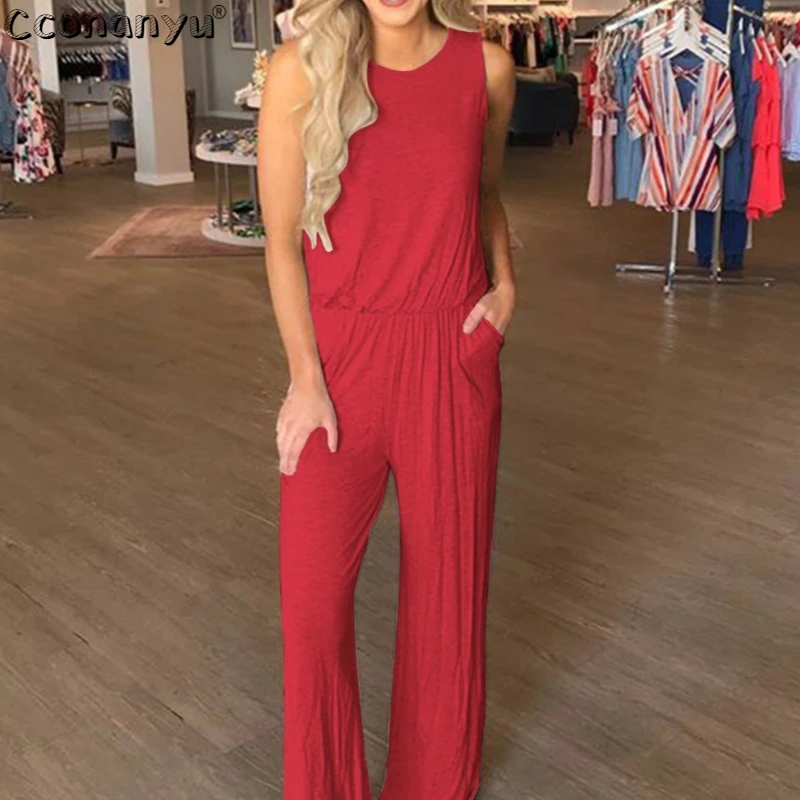 Женский Длинный комбинезон с карманами свободный уличная одежда широкими