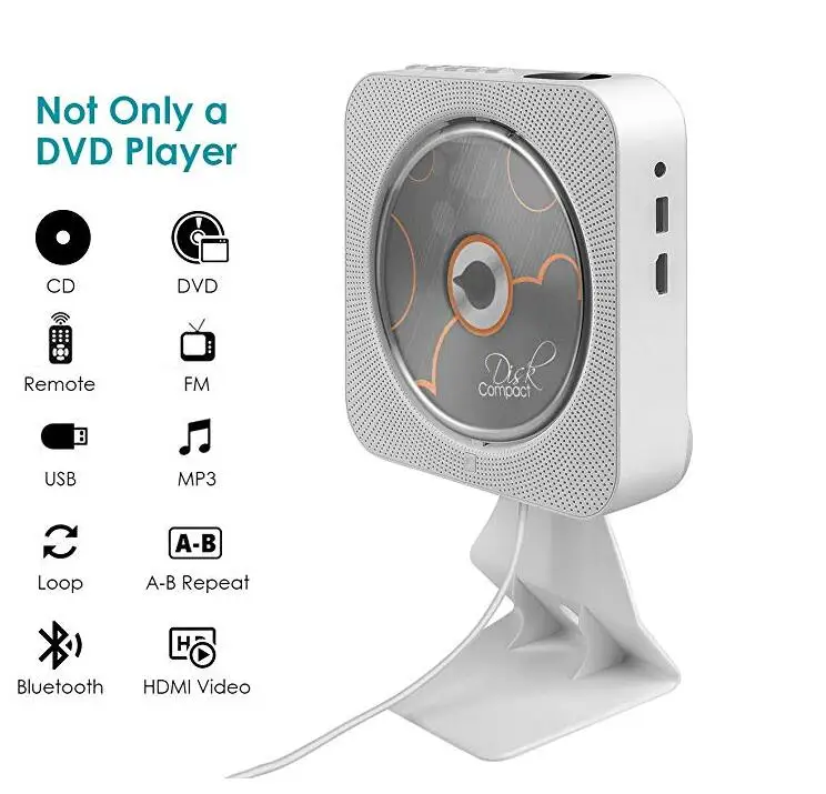 Dvd плеер Kustron с выходом HDMI 1080P для ТВ проигрывает dvd диски и компакт потяните