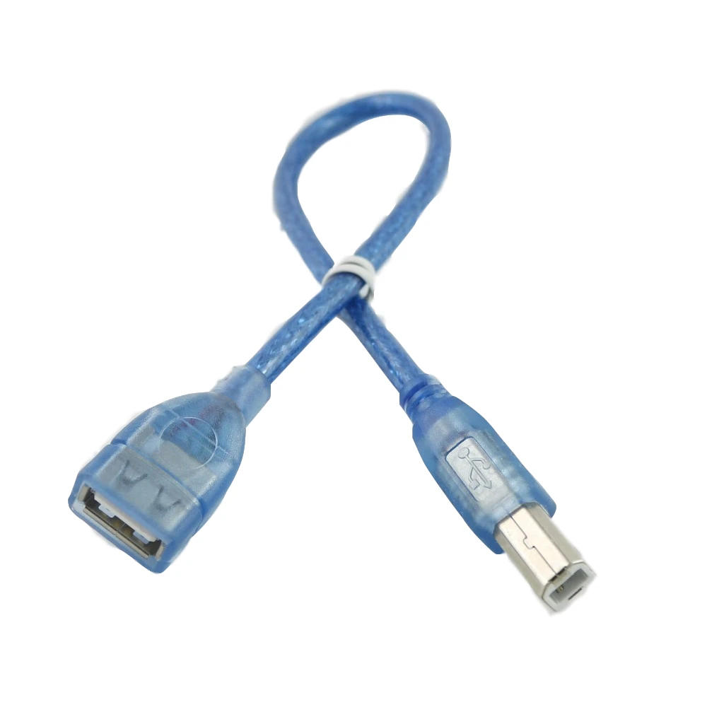 1x Синий USB 2,0 Тип A женский разъем для USB 2,0 Тип B штекер Сканер Принтер адаптер Соединительный кабель 30 см/1 фут
