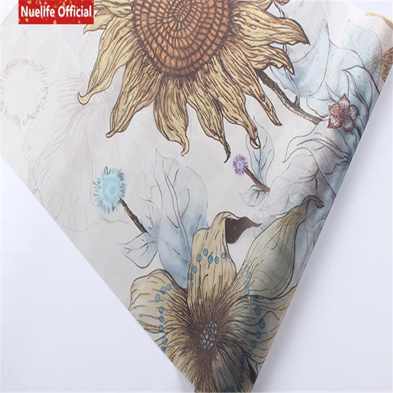 

Custom size sunflower pattern electrostatic frosted glass film living room bedroom bathroom balcony sliding door window film