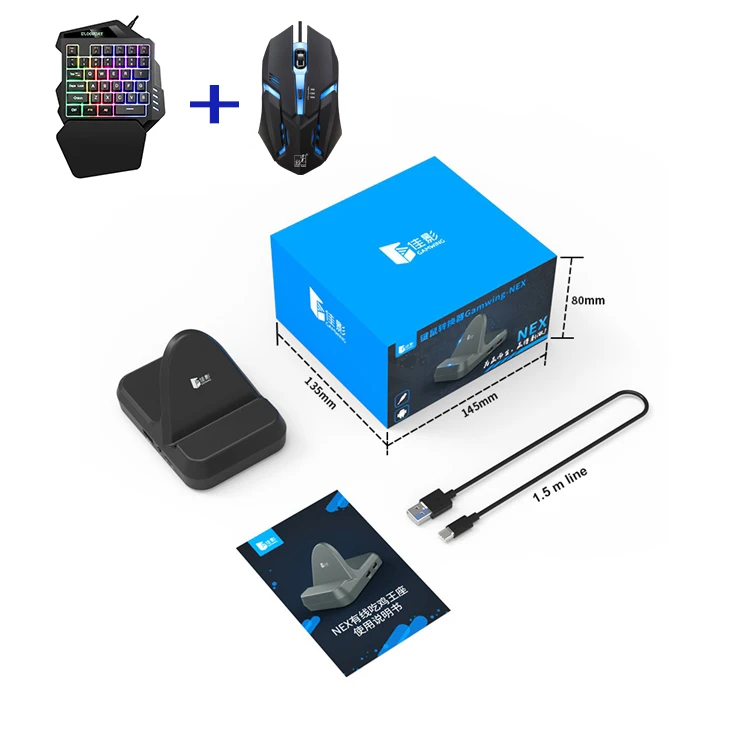 with keyboard mouse NEX Keyboard Mouse Converter Station Bluetooth Adapter Dock Gamepad for Android Mobile PUBG Game Holder no need download softwar - Цвет: with keyboard mouse