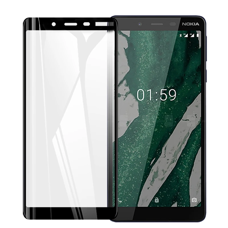 2 шт. 3D закаленное стекло для Nokia 1 Plus Полное покрытие экрана Взрывозащищенная