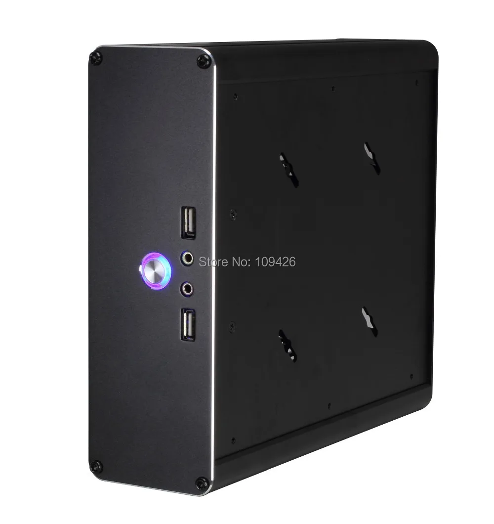 REALAN Mini ITX Алюминиевый 2.0 мм Корпус E K3i с Вентилятор Блока Питания USB WI FI Аудио COM