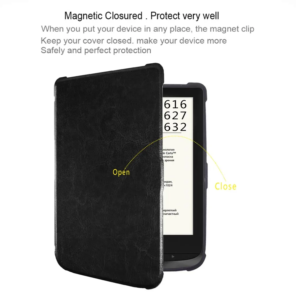 Для PocketBook Touch Lux 4& Touch HD 3 мягкий ТПУ чехол для электронных книг PB 616 627 632 eReader Auto Wake/Sleep защитные чехлы+ пленка+ ручка