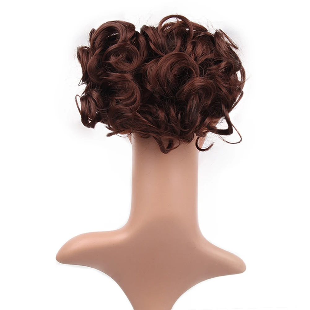 Для женщин шиньон с зажимом булочка вьющиеся блюдо химическое Наращивание волос