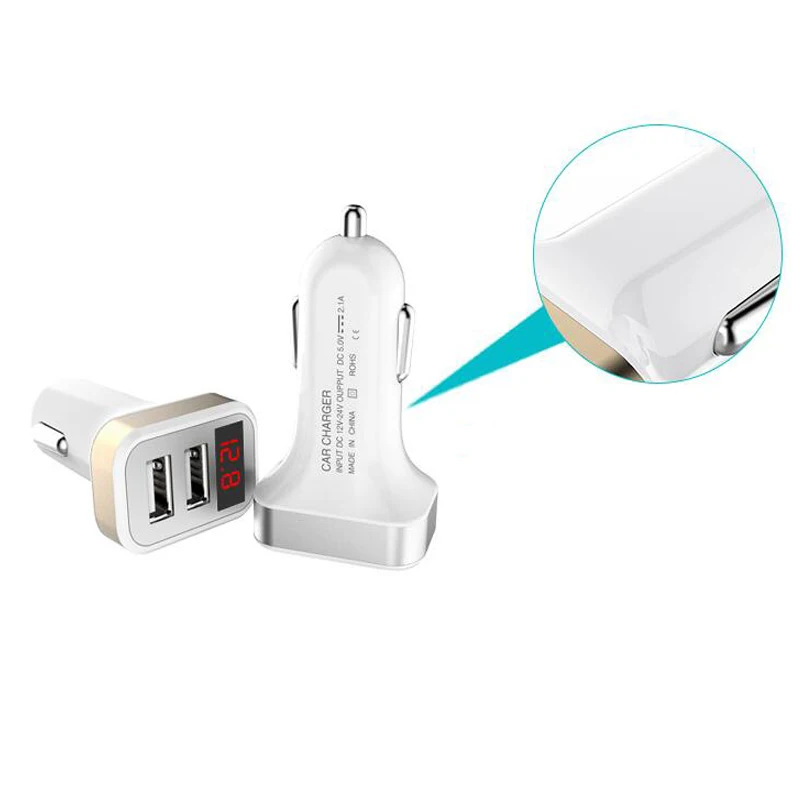 Dual USB Car Charger Quick Voltage And Current LED Display DC12-24V 5A input 2A output car charger for Driving Recorder | Мобильные
