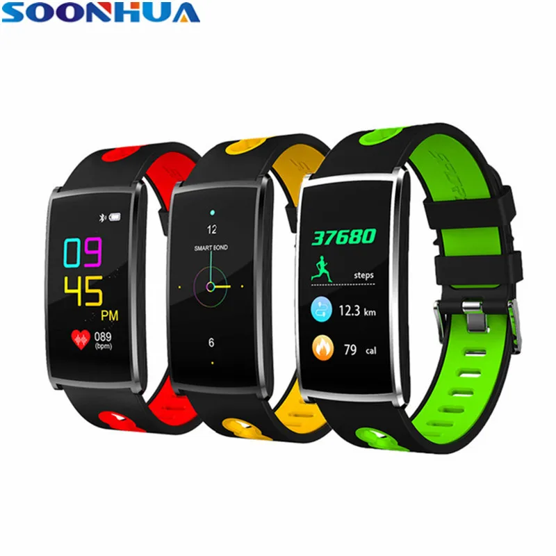 SOONHUA Красочные водонепроницаемые умные браслеты 0 96 дюймов oled экран браслет