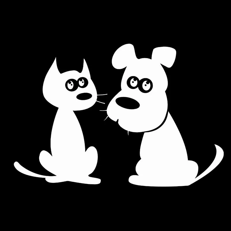 YJZT 14 см * 9 4 мультяшный Кот Собака Щенок Pet Стикеры с надписью &quotдрузья&quot