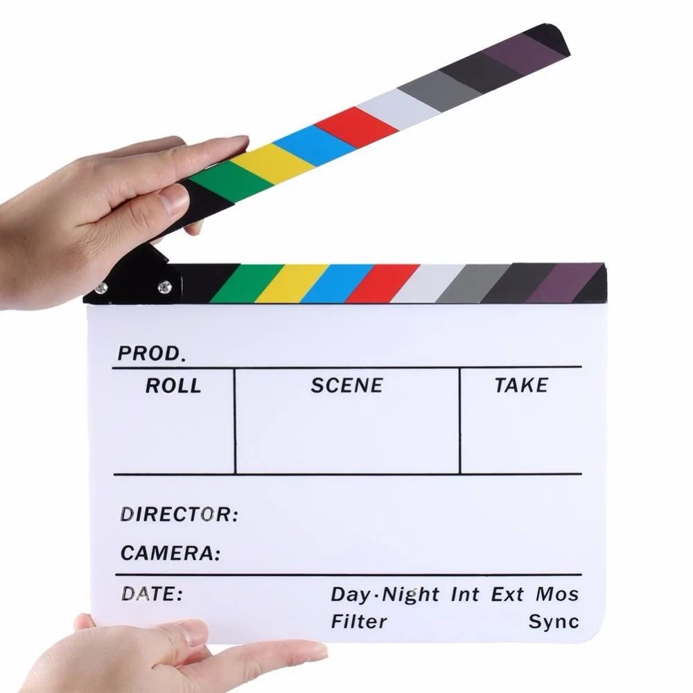 Видео сцены 29 8 см * 24 красочные акриловые профессиональные Clapperboard ТВ кино