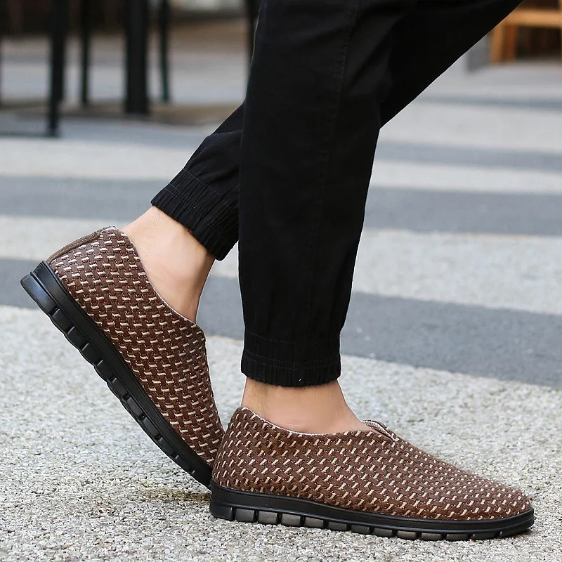 YEALON Переплетения Обувь Для Мужчин Мягкие И Дышащий Способа Высокого Качества 2017