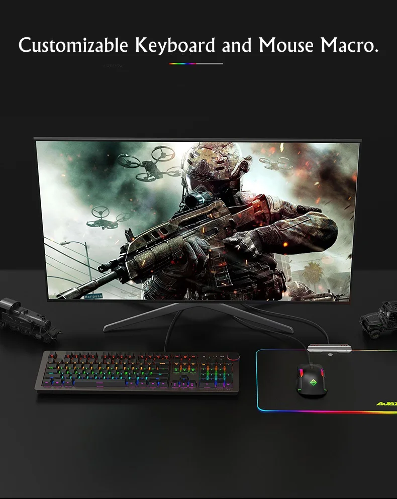 Все новые Ajazz 3 в 1 программируемые Antighost RGB Механическая с подсветкой игровая клавиатура, мышь и коврик для мыши костюм синяя ось
