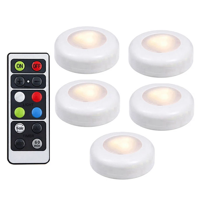 5 lamp 1 controller RGB 16 цветов 3 режима светодиодный светильник для шкафа беспроводной затемняемый сенсорный датчик под шкаф светильник светодиодный шайба светильник шкаф ночной Светильник s - Цвет: 5 lamp 1 controller