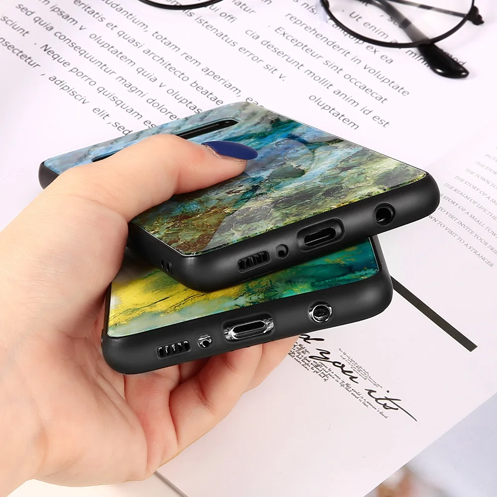 Роскошный чехол KISSCASE из мраморного стекла для Samsung Galaxy A50 A7 2018 S10 Plus S10e S8 S9 Fundas |