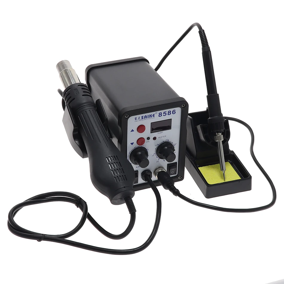 SAIKE 8586 700W ESD Soldering Station LED Digital Solder Iron Desoldering BGA Rework Hot Air Gun Welder | Инструменты