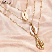 Женское Ожерелье из ракушек Jisensp простое ожерелье золотистого
