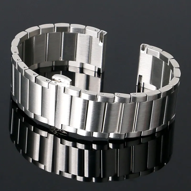 Ремешок мужской из нержавеющей стали прочный черный/серебристый браслет для