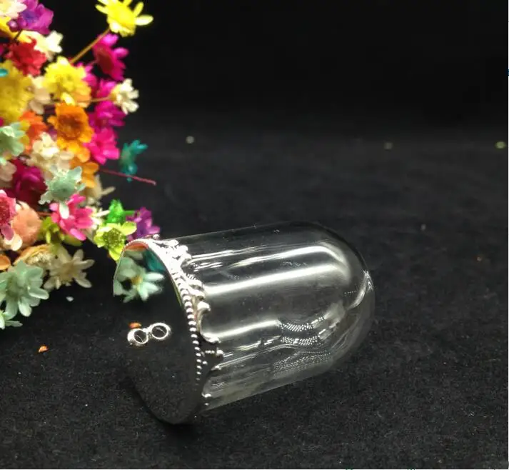 50 компл./Лот 38*25 мм стеклянный шар в форме лампы фотоэлемент украшения ожерелье diy