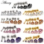 Модные серьги-гвоздики для мужчин и женщин с искусственным кристаллом, 1 шт., маленькое украшение для пирсинга в виде кости, ушной хрящ, украшения для тела