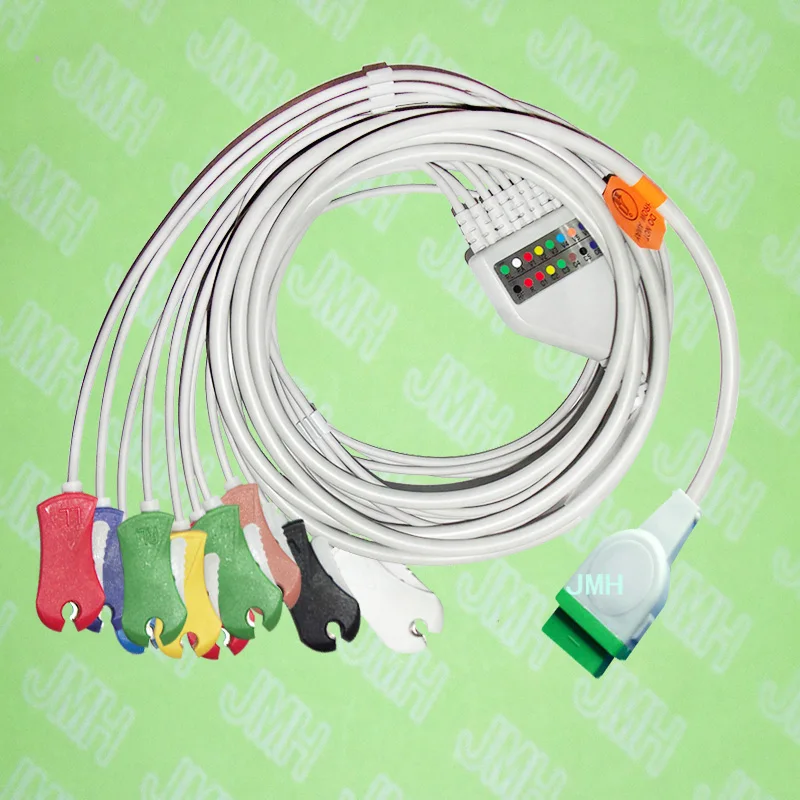

Compatible with 11 pin GE,Solar,Dash,Tram,Datex Ohmeda EKG Machine,One-piece 10 lead cable and clip leadwires,IEC or AHA.