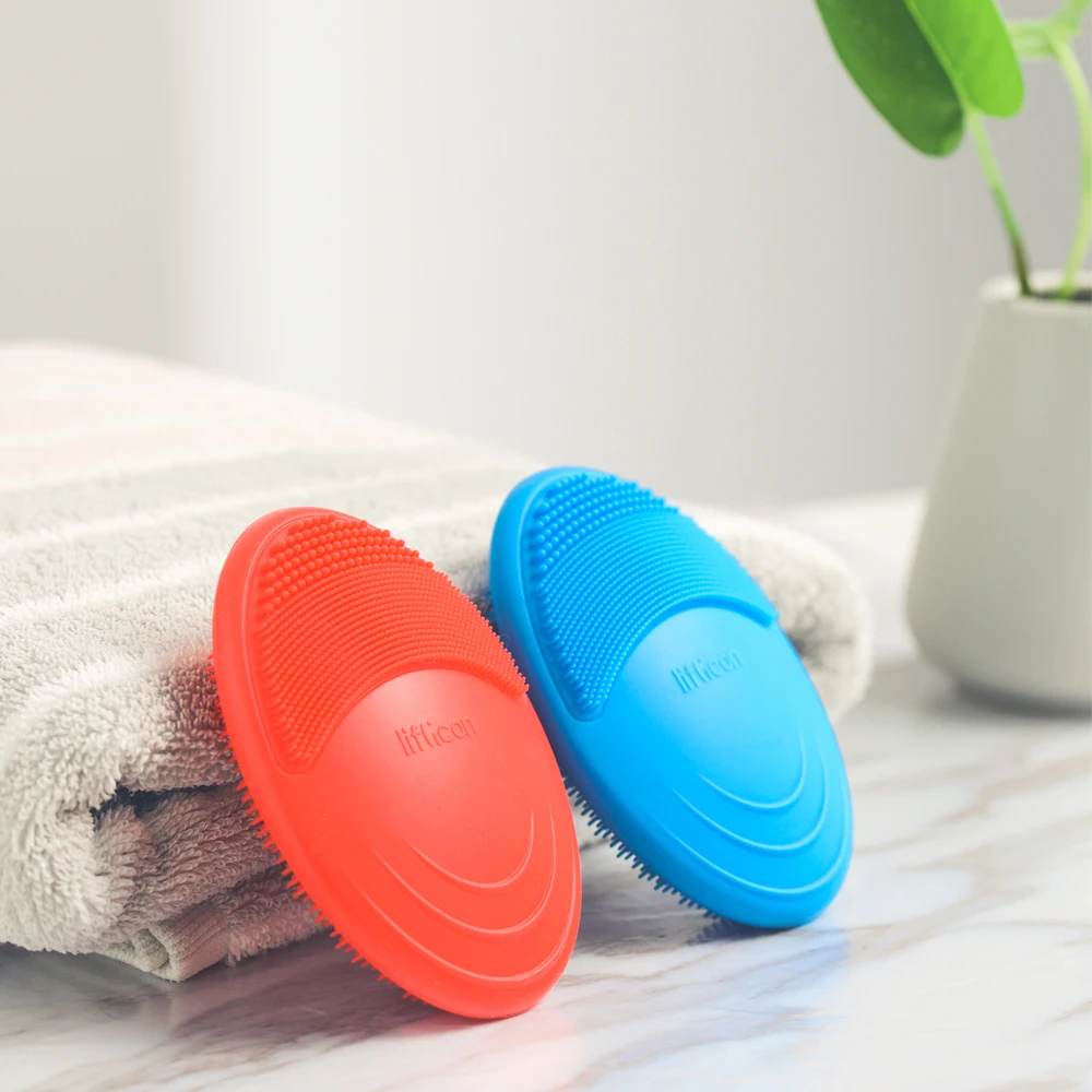 Liflicon Silicone Bath Shower Brush Face Body Gentle Scrub Skin Exfoliation Massage Nubs Improve SPA Scrubber | Дом и сад