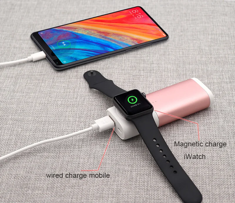 5200 мАч портативное беспроводное зарядное устройство для Apple Watch 3 2 1 Внешнее