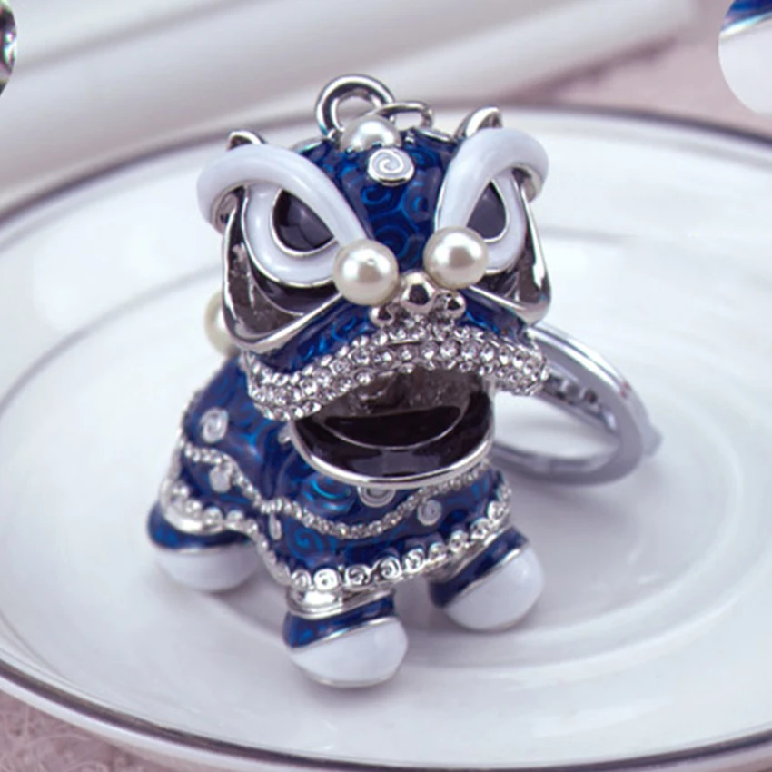 Брелки модные счастливые ювелирные изделия полная Стразы лев на сумке роскошный