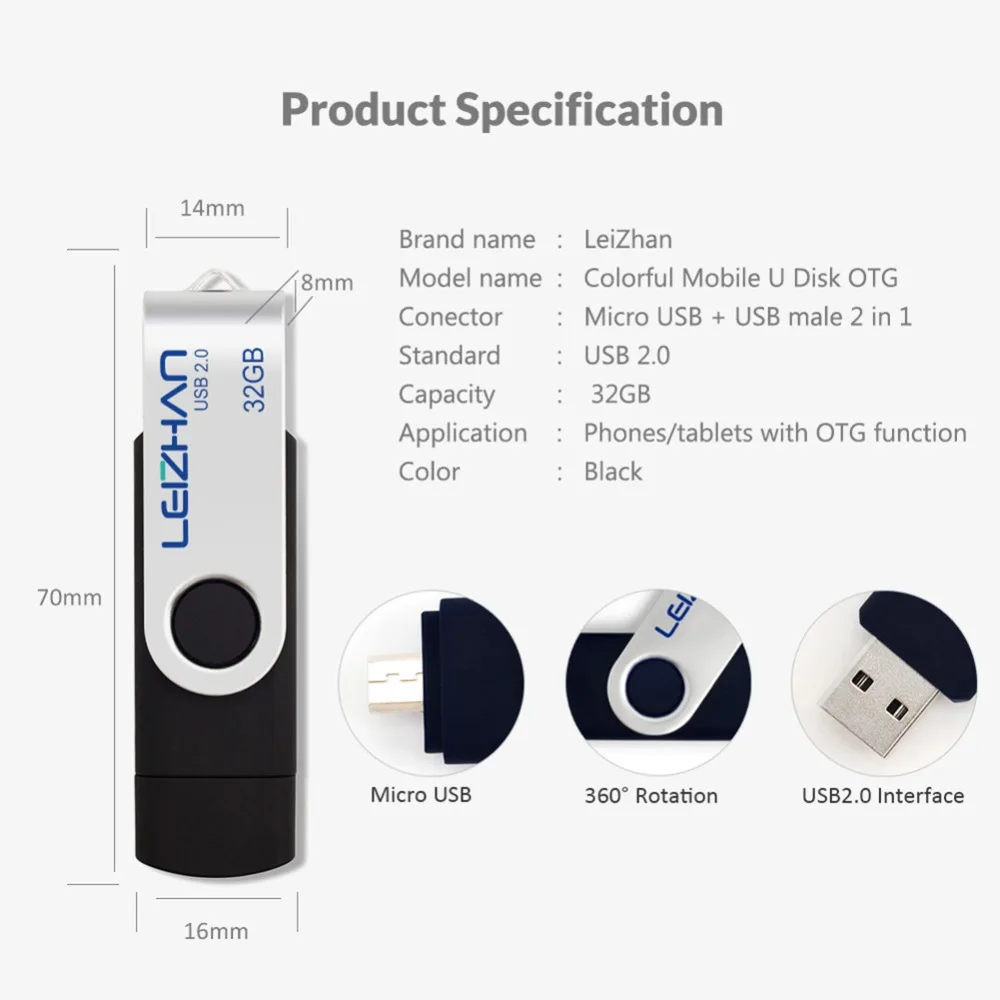 USB флеш накопитель LEIZHAN 128 ГБ 32 64 16 8 4 Гб|USB флэш-накопители| |