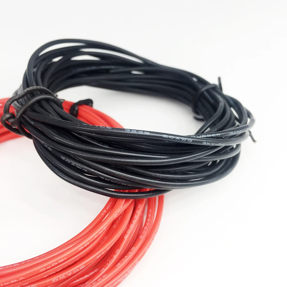 2*3 метра 20 AWG Луженая Медь силиконовая резина черный красный провод высокой